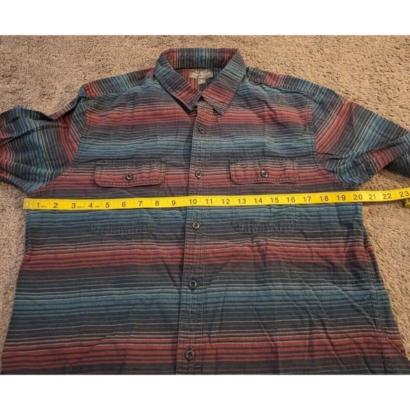 Men's L.L. Bean Signature Slim Fit Striped Flannel Button Up Shirt 300566 Medium - Picture 5 of 7
